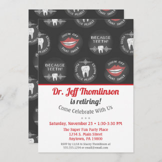 Dentist Retirement Invitation Chalkboard Dental