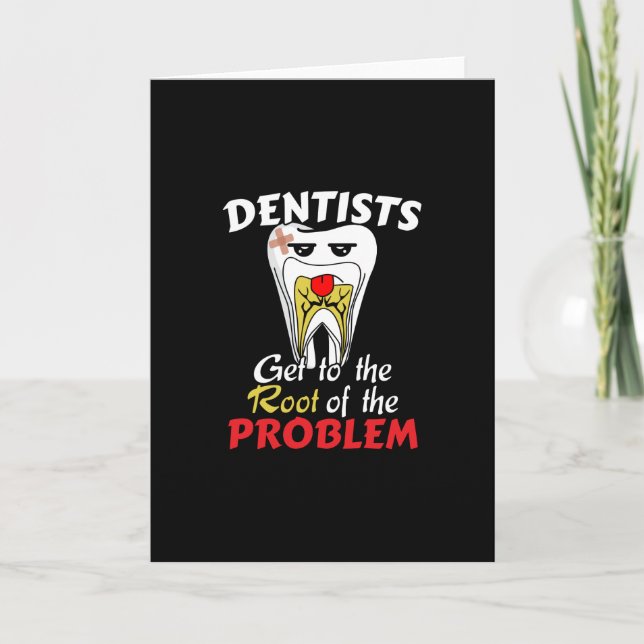 Dentist Root Canal - Tooth Cavity Pun Card (Front)