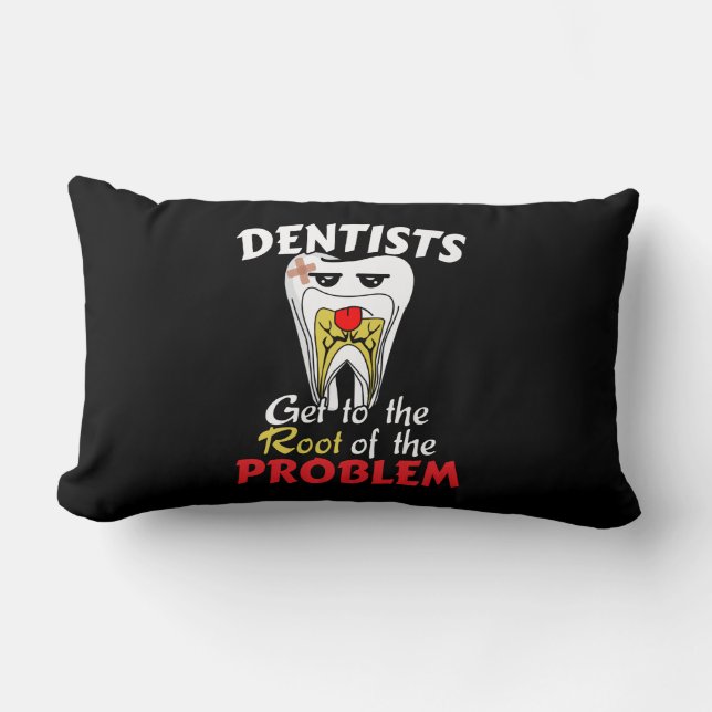 Dentist Root Canal - Tooth Cavity Pun Lumbar Cushion (Front)