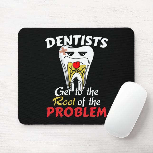 Dentist Root Canal - Tooth Cavity Pun Mouse Pad (With Mouse)