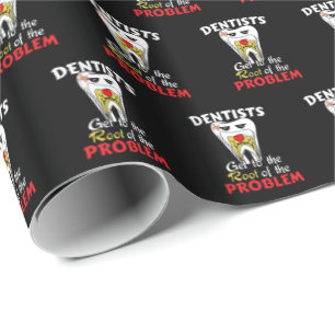 Dentist Root Canal - Tooth Cavity Pun Wrapping Paper