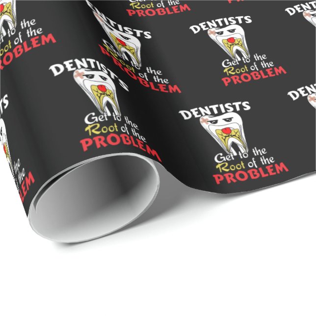Dentist Root Canal - Tooth Cavity Pun Wrapping Paper (Roll Corner)