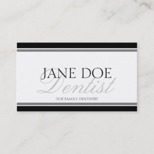 Dentist Silver Script Business Card