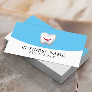 Dentist Smile Tooth Modern Blue Dental Care Business Card
