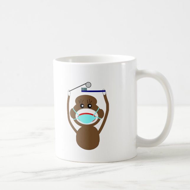 Dentist Sock Monkey Shirts and Gifts--Adorable Coffee Mug (Right)