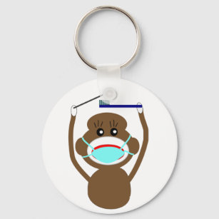 Dentist Sock Monkey Shirts and Gifts--Adorable Key Ring