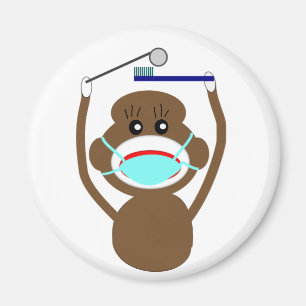 Dentist Sock Monkey Shirts and Gifts--Adorable Magnet