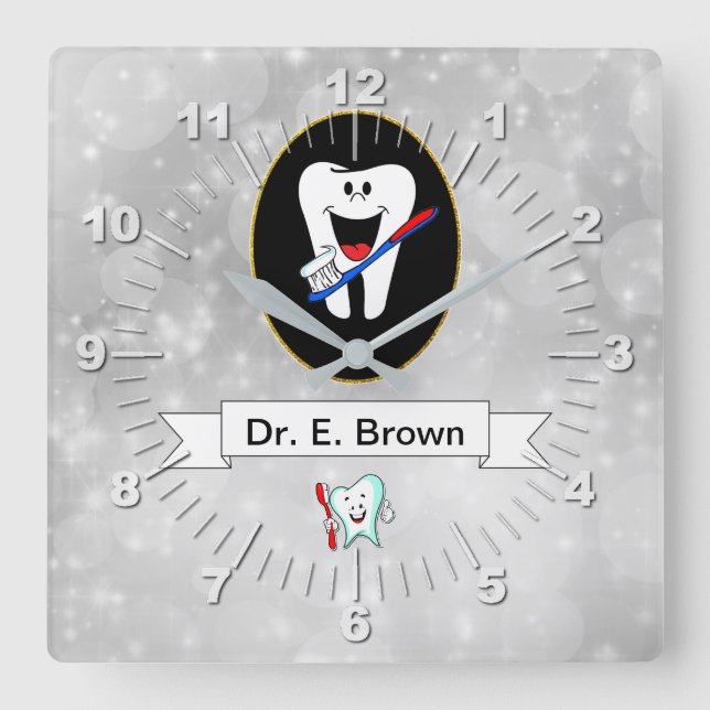 Dentist Square Wall Clock (Front)