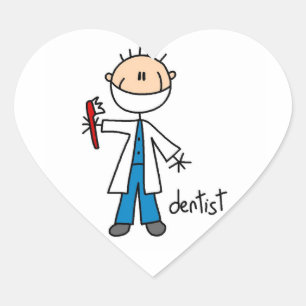 Dentist Stick Figure Heart Sticker