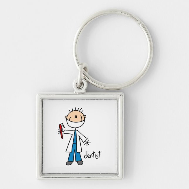 Dentist Stick Figure Key Ring (Front)
