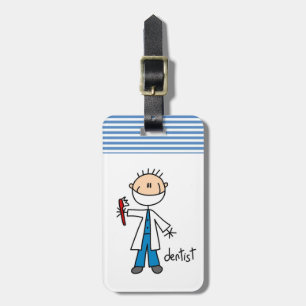 Dentist Stick Figure Luggage Tag