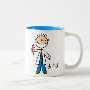 Dentist Stick Figure Two-Tone Coffee Mug