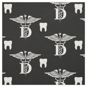 Dentist Symbol & Tooth Black Fabric