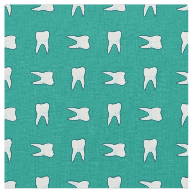 Dentist Teeth Orthodontist Pattern Fabric (Close Up)