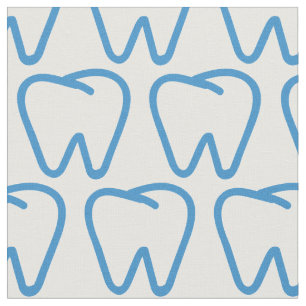 Dentist Teeth Orthodontist Pattern Fabric