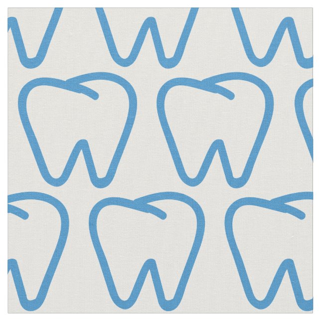 Dentist Teeth Orthodontist Pattern Fabric (Close Up)