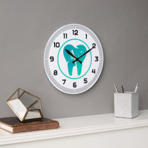 Dentist Teeth Toothbrush Large Clock