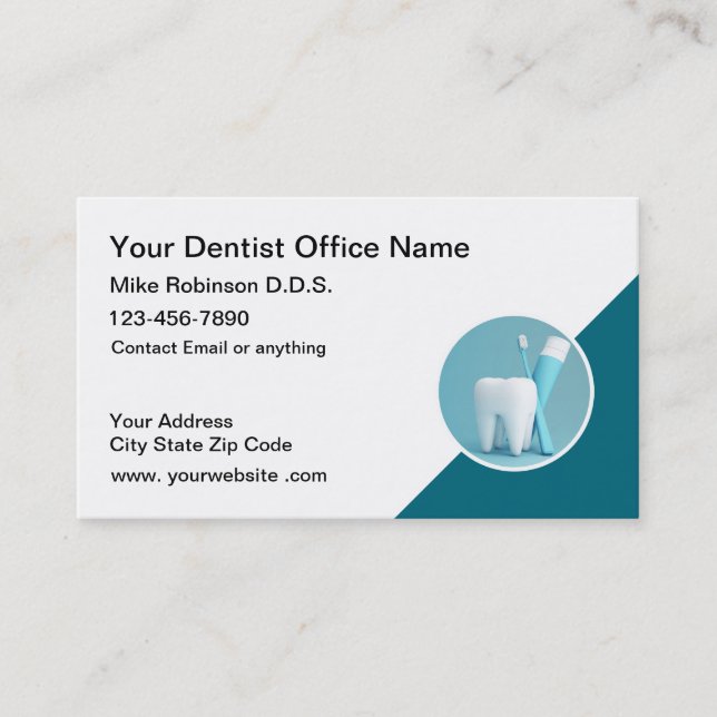 Dentist Theme Appointment Business Cards Template (Front)