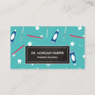 Dentist Tools Pattern   Paediatrics Dentistry Business Card