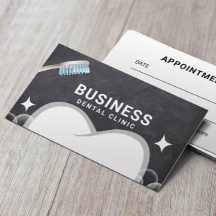 Dentist Tooth & Bubbles Chalkboard Dental Care Appointment Card