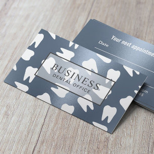 Dentist Tooth Dusty Blue Dental Appointment Card