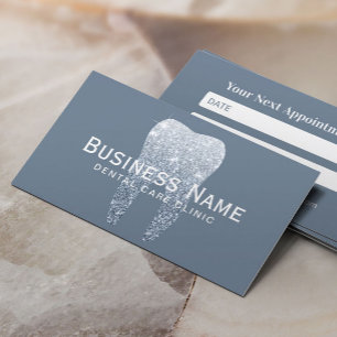Dentist Tooth Dusty Blue Dental Care Clinic Appointment Card