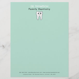 Dentist Tooth Family Dentistry Business  Custom Letterhead