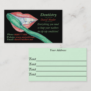 dentist tooth hygienist teeth and mouth picture business card