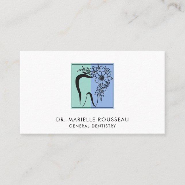 Dentist Tooth Logo Business & Appointment Card (Front)
