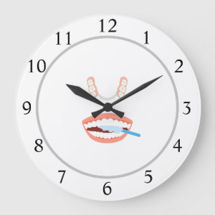 Dentist Tooth Logo Large Clock