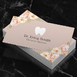 Dentist Tooth Logo Vintage Floral Blush Dental Business Card<br><div class="desc">Dentist Tooth Logo Vintage Floral Blush Dental Business Cards.</div>