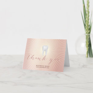 Dentist Tooth Modern Rose Gold Dental Thank You