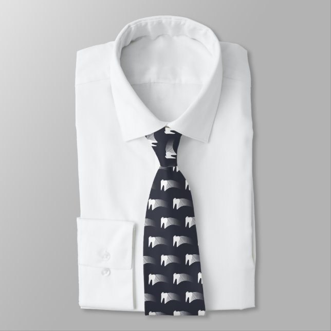 Dentist Tooth Pattern Tie (Tied)