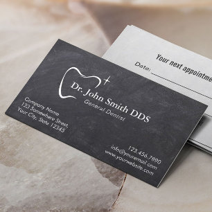 Dentist Tooth Typography Chalkboard Dental Office Appointment Card