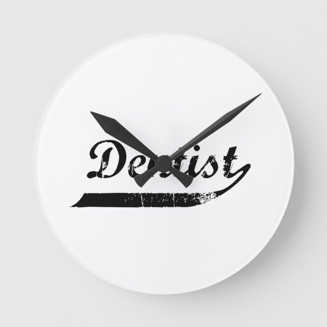 Dentist Typography Round Clock (Front)