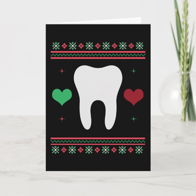Dentist Ugly Christmas Sweater Xmas Card (Front)