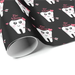 Dentist Valentine - Tooth Heart, Be Mine Wrapping Paper