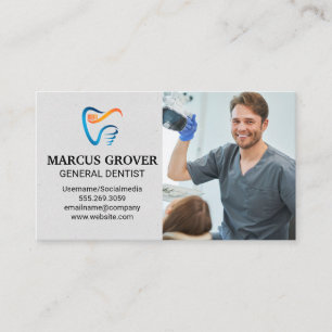 Dentist Working on Patient in Office Health Care Business Card