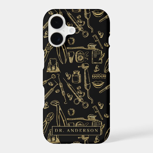 Dentistry Art Gold Pattern Monogram (Back)