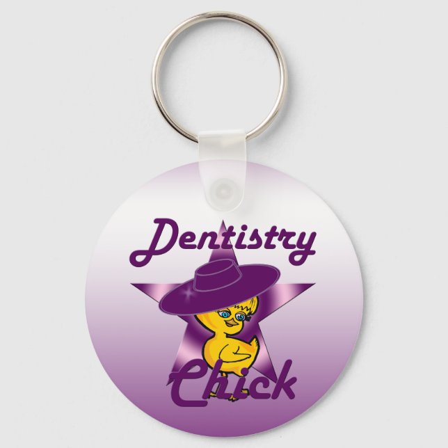 Dentistry Chick #9 Key Ring (Front)