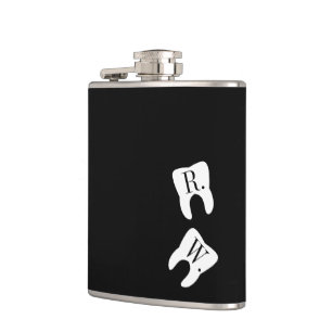 Dentistry Custom Initialled Teeth Hip Flask