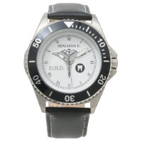 Dentistry Custom Name Elegant Black|White Watch