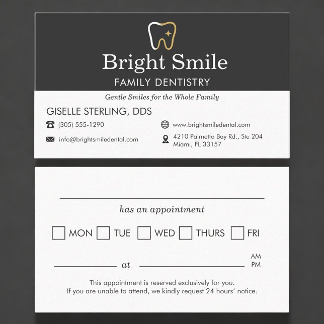 Dentistry Dentist Office Appointment Reminder Business Card (Creator Uploaded)
