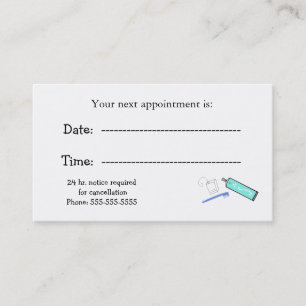 Dentists Appointment Reminders Card