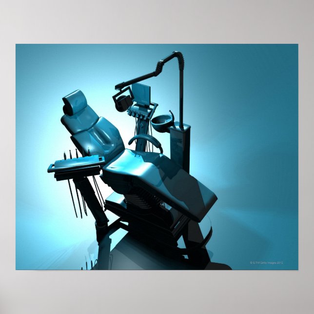 Dentist's chair, computer artwork. poster (Front)