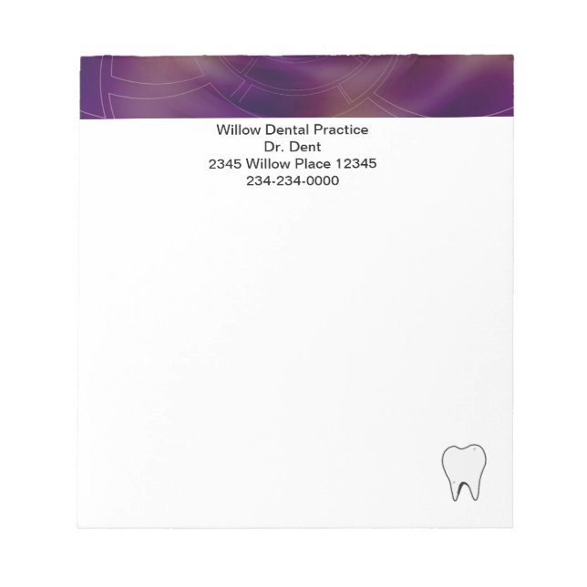 Dentists Dark Purple Fractal Notepads (Front)