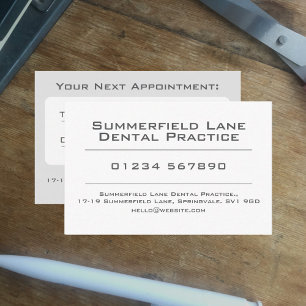 Dentists Dental Practice Appointment Card