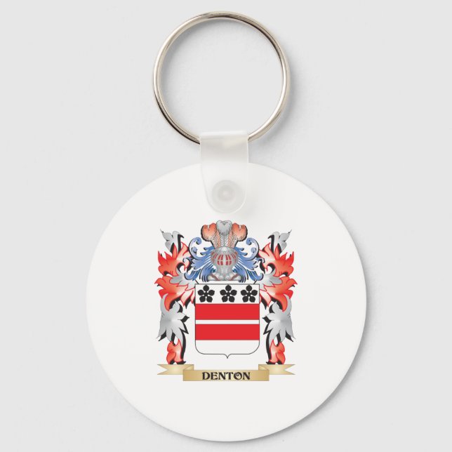 Denton Coat of Arms - Family Crest Key Ring (Front)