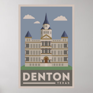 Denton Texas Courthouse Poster