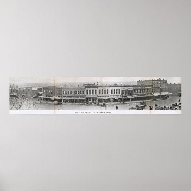 Denton, Texas - North Side of Square Early 1900's Poster (Front)